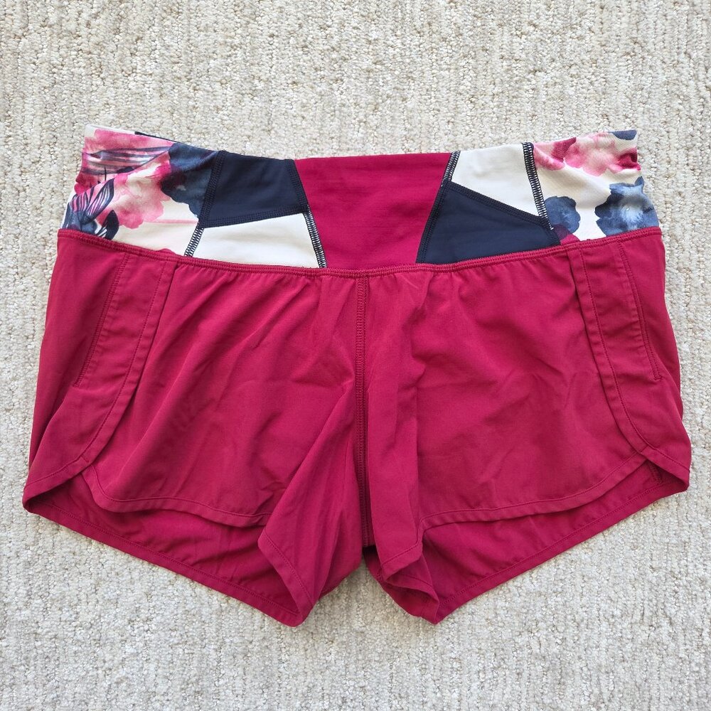 Lululemon Run Times Shorts Women's Size 6 Bumble Berry Quilt 529 4" Running Gym